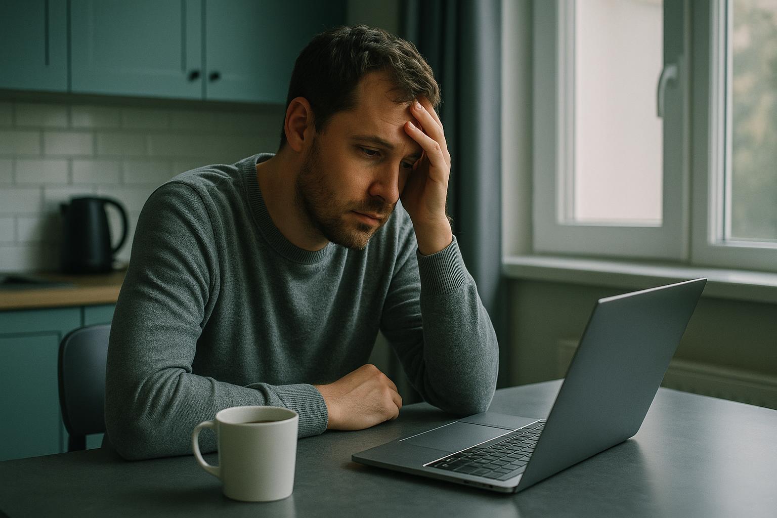 Person experiencing burnout and identity disconnection sitting quietly at a kitchen table